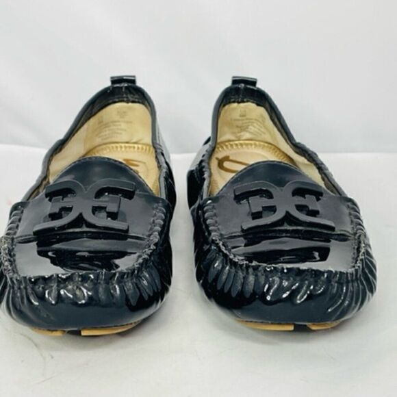 Sam Edelman Farrell Black Patent Leather Driving Moccasin Loafers 6 M Very Good - Picture 5 of 11